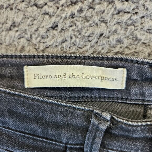 Pilcro‎ Serif Jeans Women Size 28 Petite Black Denim Skinny Leg - Picture 6 of 10